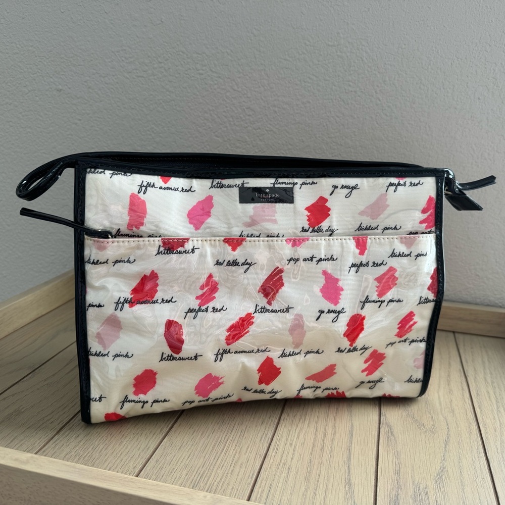 Kate Spade New York Makeup Cosmetic Bag (shades of lipstick design)